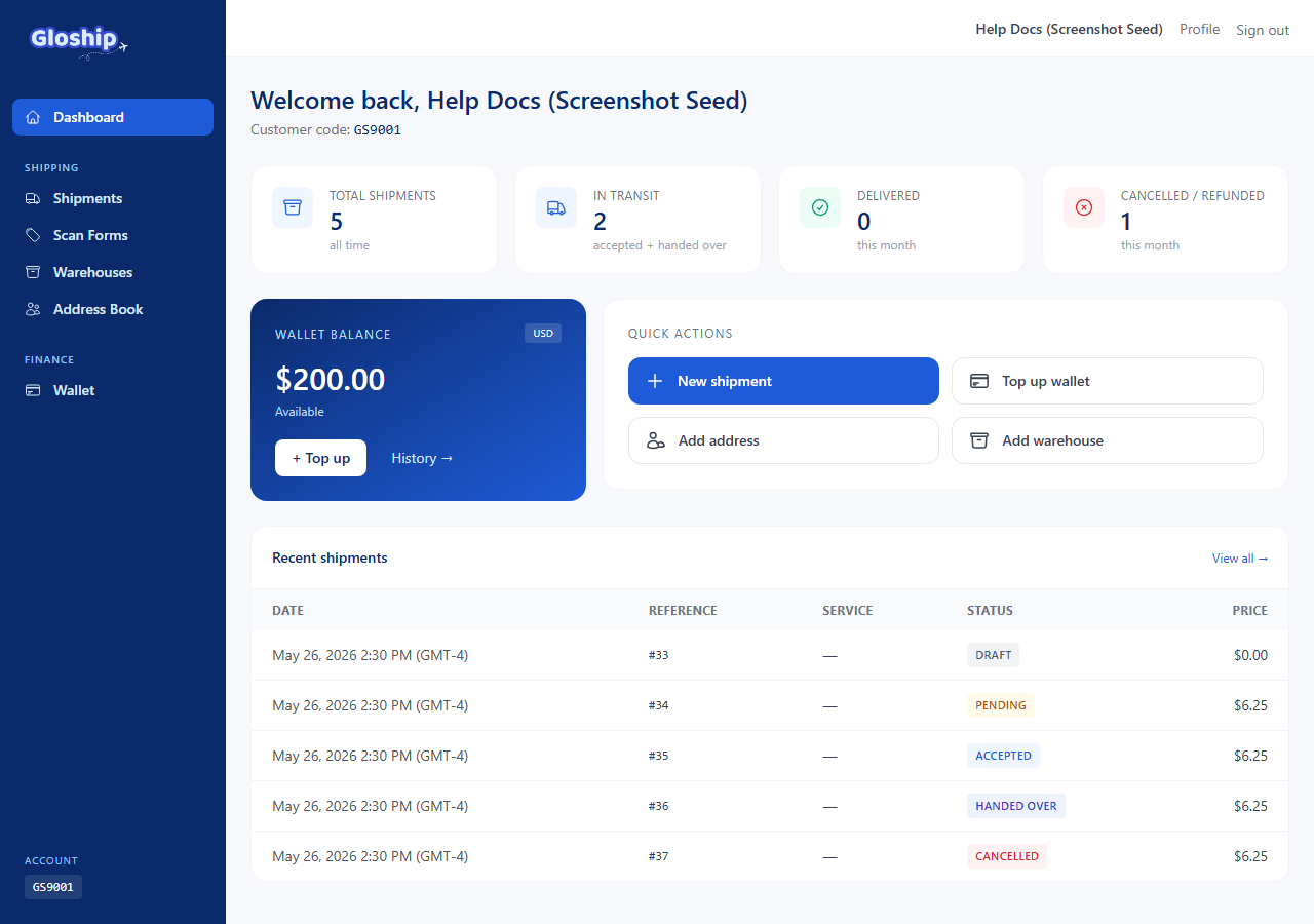 Complete your profile onboarding form with company, contact, and address fields